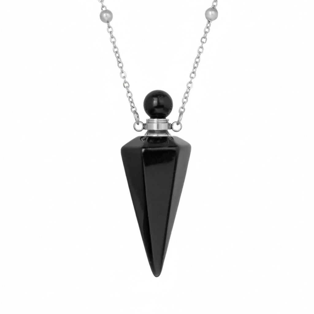 Crystal Essential Oil Diffuser Necklace — Natural Gemstone Healing Pendant