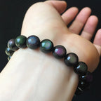 Rainbow Eye Obsidian Bracelet — Natural Crystal Bead Bracelet (6–18mm)