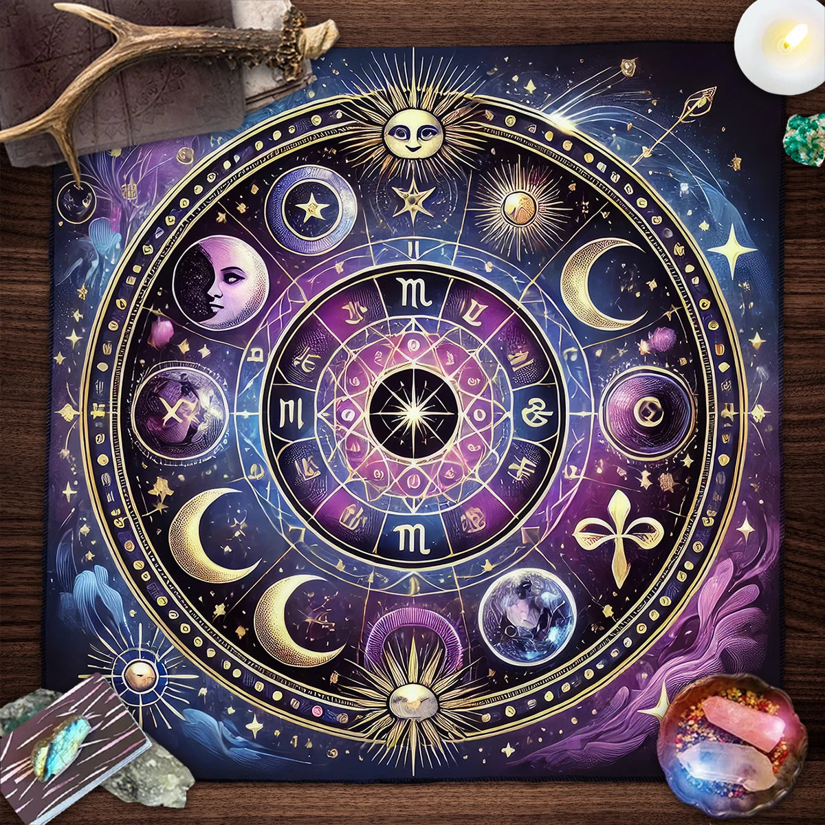 Mandala Flower of Life Altar Cloth — Sacred Geometry Tarot Mat