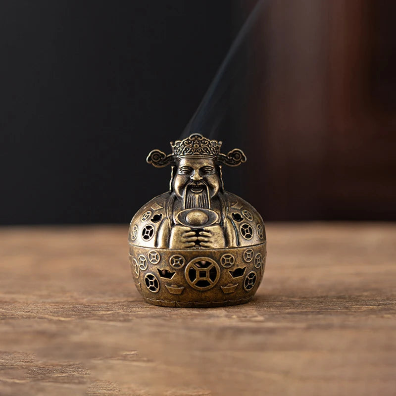 Vintage Alloy Incense Burner — Hollow Three-Legged Censer