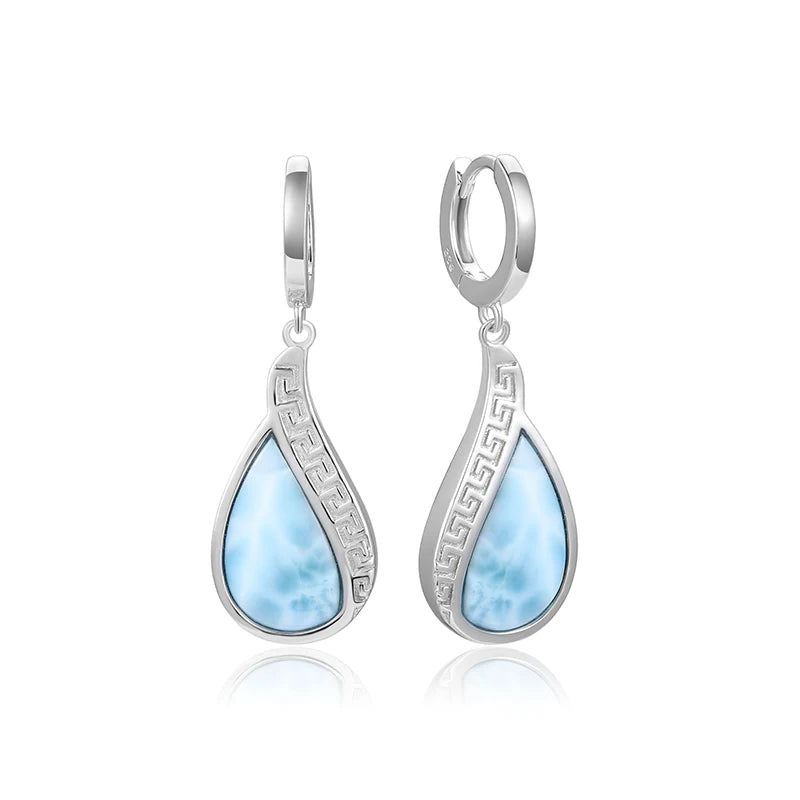 Larimar Teardrop Earrings, Pavé Accent