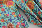 Peacock Floral Kimono Maxi Robe