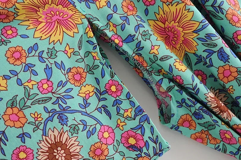 Peacock Floral Kimono Maxi Robe