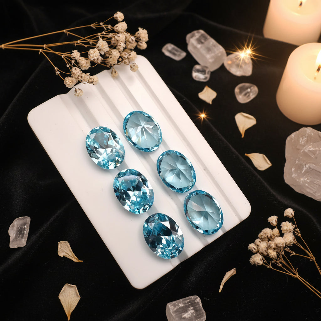 Natural Light Aquamarine Loose Gemstone | Oval Cut VVS | Unheated