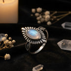 Moonstone 925 Silver Ring | Natural Gemstone Ring