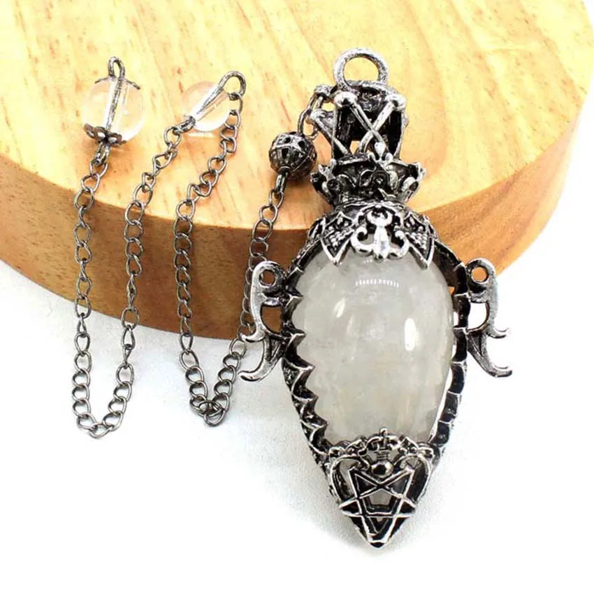 Natural Crystal Pendulum for Dowsing & Spiritual Divination — Genuine Gemstone