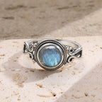 Natural Labradorite Ring — 925 Sterling Silver