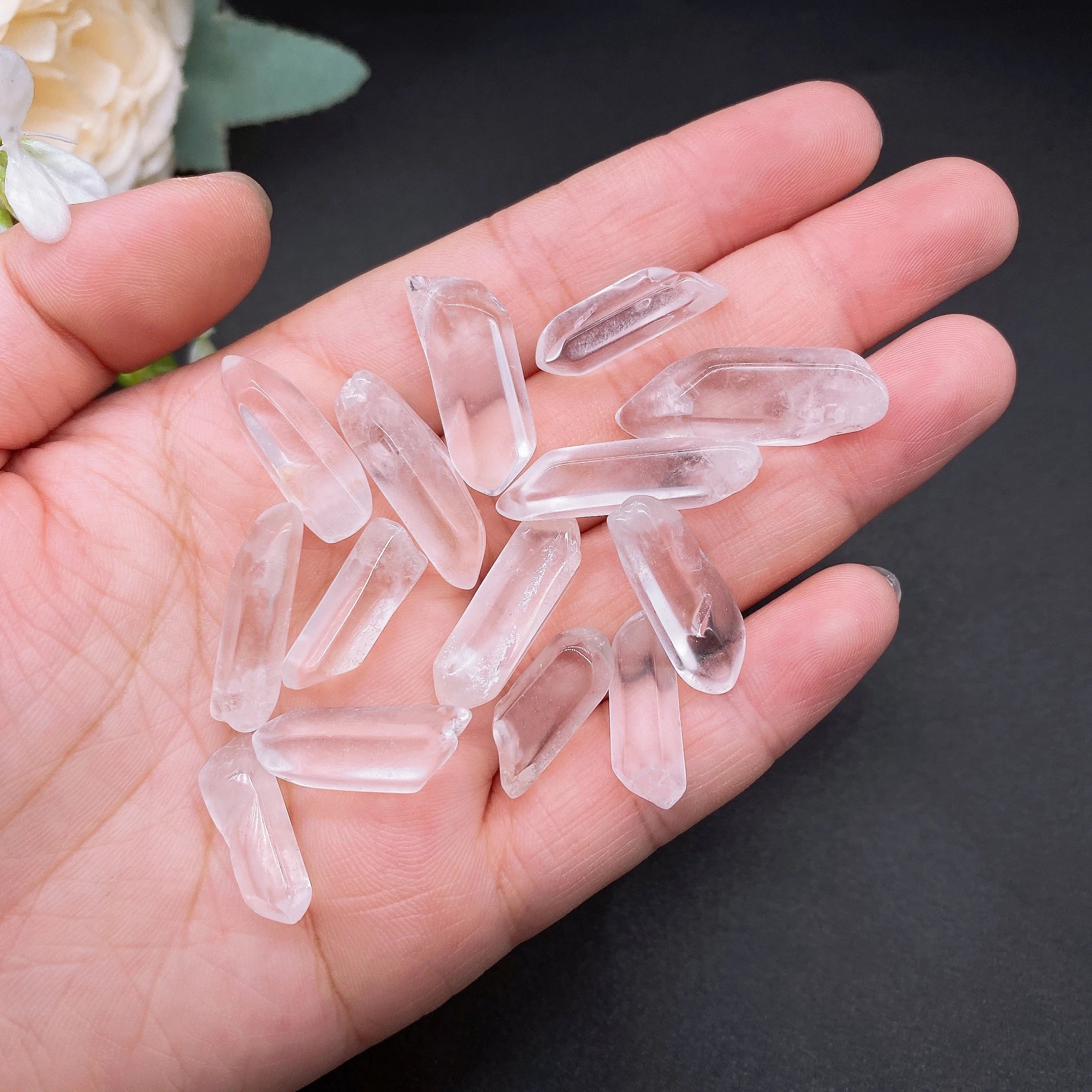 Natural Clear Quartz Raw Crystal Wands | Polished Bulk Bag