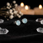 Aquamarine Round Stud Earrings | 925 Sterling Silver