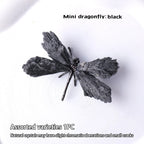 Black Tourmaline Feathered Dragonfly Charm