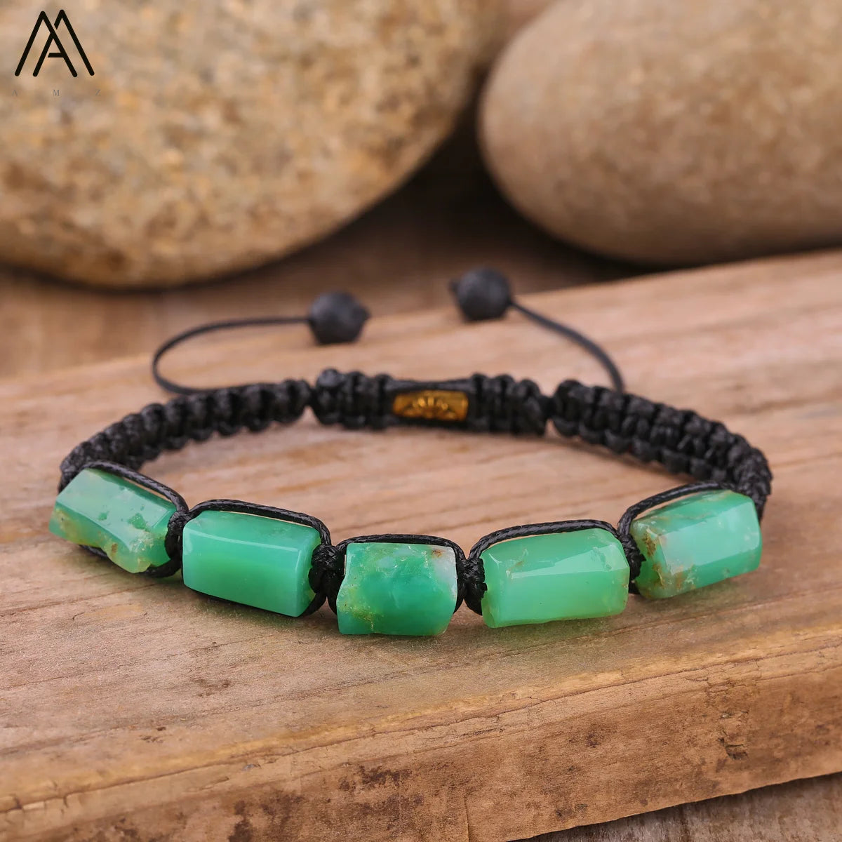 Natural Gemstone Knotted Woven Bracelet – Handmade Healing Crystal Jewelry