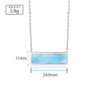 Larimar Bar Pendant Necklace, Minimalist
