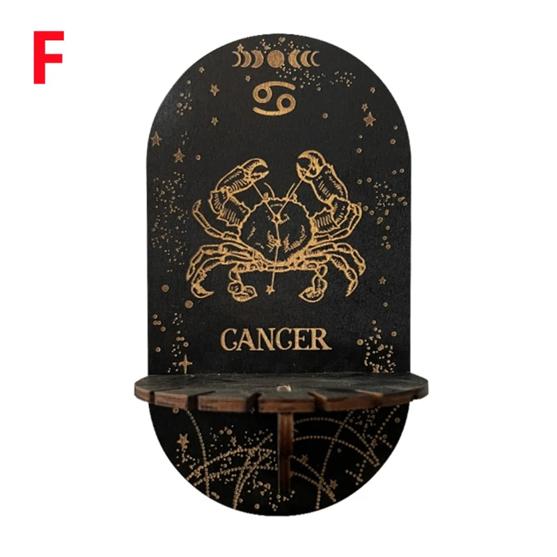 Zodiac & Celestial Crystal Pendulum Display Stand – Arch Wood Wall Shelf
