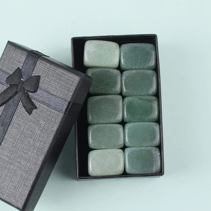 10-Piece Tumbled Crystal Healing Stone Set | Chakra Reiki Gemstones in Gift Box