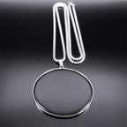 Black Obsidian Circle Pendant Necklace | Silver or Gold Chain