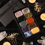 10-Piece Tumbled Crystal Healing Stone Set | Chakra Reiki Gemstones in Gift Box