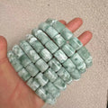 Green Angelite Barrel Bead Bracelet