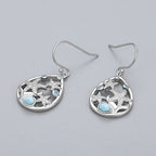 Larimar Filigree Teardrop Earrings in 925 Sterling Silver