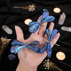 Blue Aura Crystal Dragonfly Figurine | Natural Crystal Decor