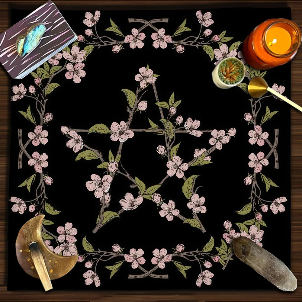 Rainbow Flower of Life Altar Cloth — Sacred Geometry Tarot Mat