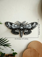 Moth & Butterfly Wall Shelf – Wooden Candle Holder & Crystal Display