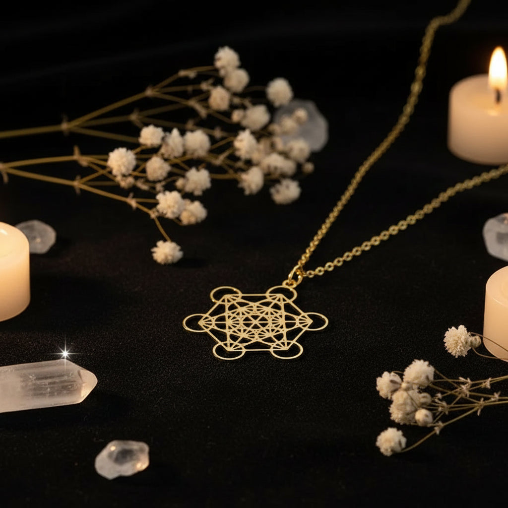 Metatron's Cube & Seed of Life Pendant Necklace | Sacred Geometry | Silver or Gold