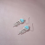 Larimar Jellyfish Drop Earrings, 925 Sterling Silver