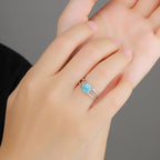 Larimar Braided Band Ring in 925 Sterling Silver