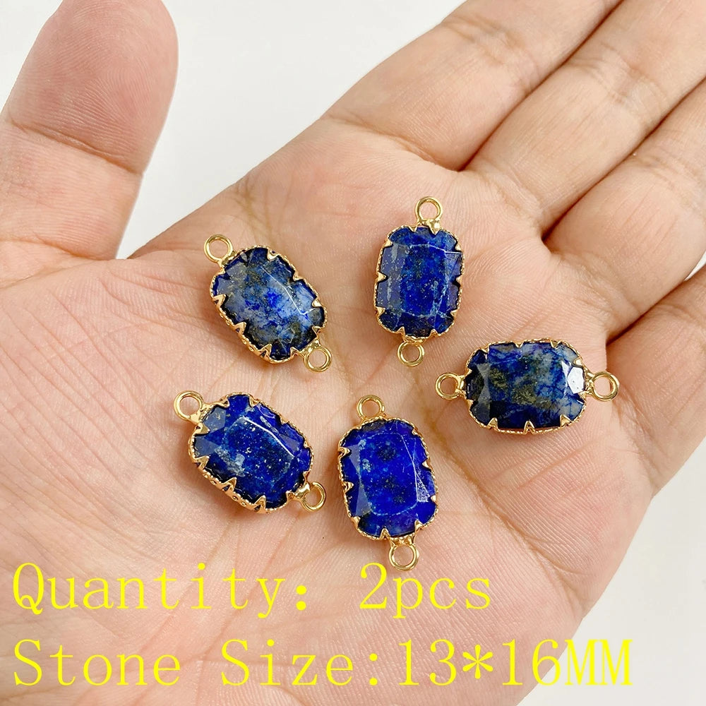 Lapis Lazuli Gemstone Charms & Connectors | Natural Stone Jewelry Making Supplies