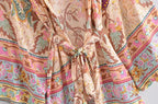 Vintage Peacock Floral Batwing Kimono Robe