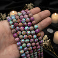 Violet Imperial Jasper Beads — Natural Stone Strand for Jewelry Making