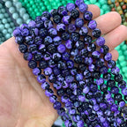 Purple Dragon Vein Agate Beads — Natural Stone Strand for Jewelry Making