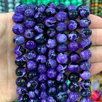 Purple Dragon Vein Agate Beads — Natural Stone Strand for Jewelry Making