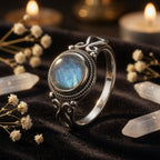 Natural Labradorite Ring — 925 Sterling Silver