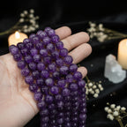 Natural Purple Amethyst Crystal Beads — Round, 4–12mm | DIY Jewelry Making