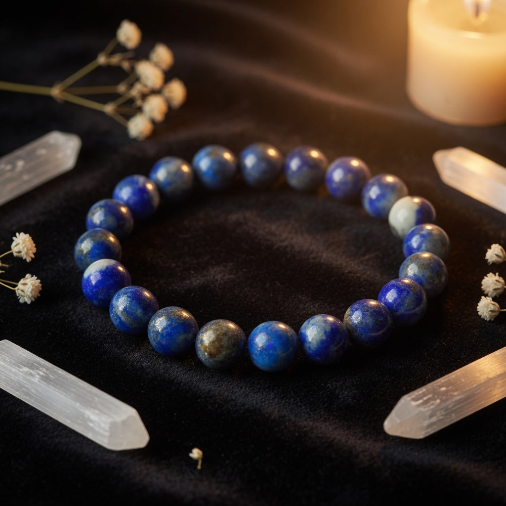 Lapis Lazuli Natural Stone Beaded Bracelet | 5A Grade | 6mm & 8mm | Crystal Healing