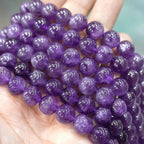 Natural Purple Amethyst Crystal Beads — Round, 4–12mm | DIY Jewelry Making