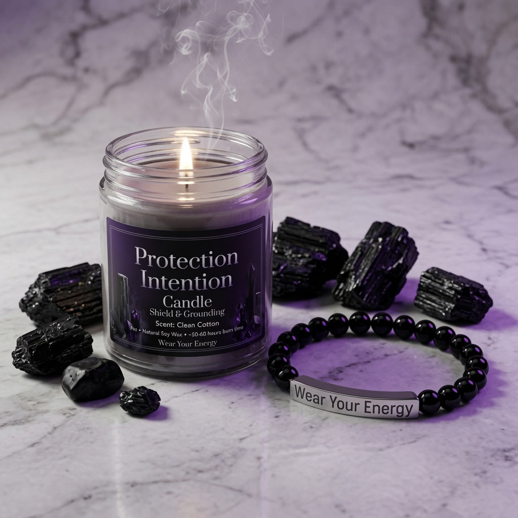 Onyx Protection Wear & Light Set – Bracelet + Intention Candle